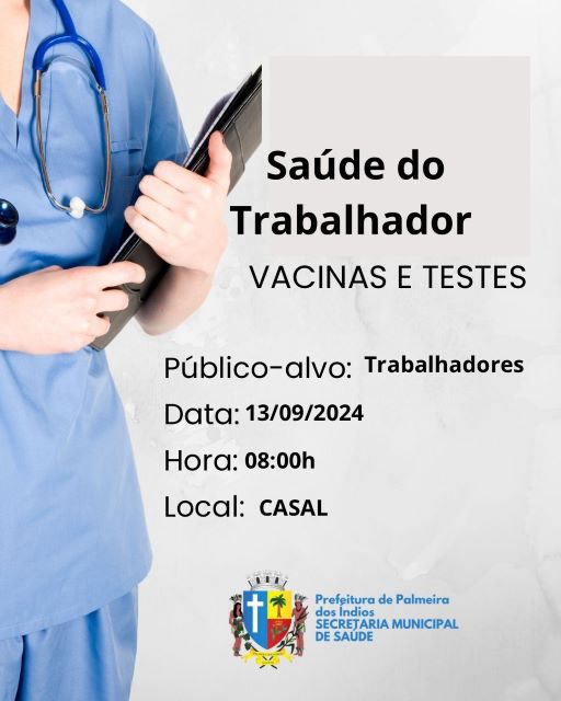 Saúde do Trabalhador: colaboradores da Casal terão vacinas e testes em Palmeira dos Índios